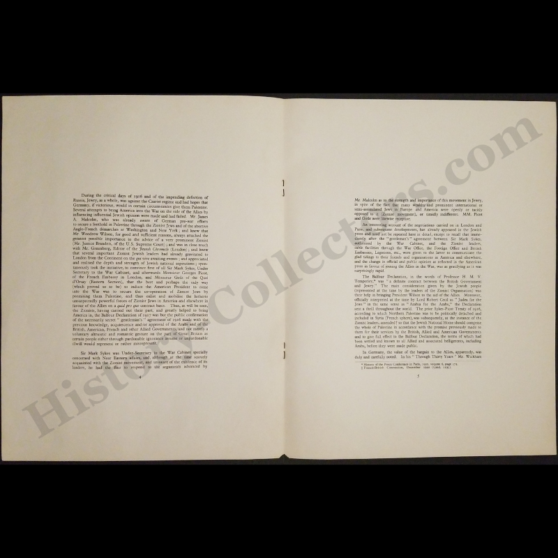 c1940 1936 Great Britain The Jews And Palestine Lithograph Print Pamphlet- Pro-Zionist Balfour Declaration Commentary - Samuel Landman - Ready For Framing