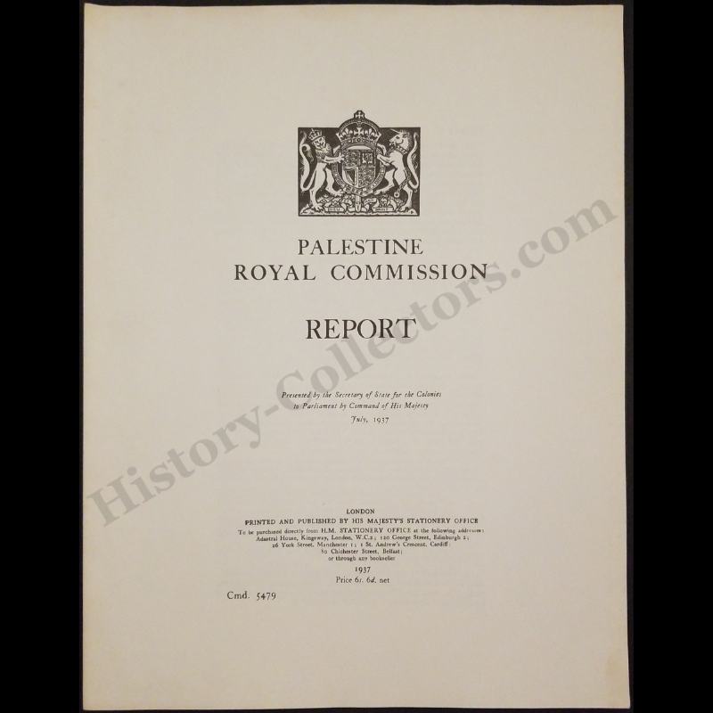 c1940 1937 Palestine Royal Commission Report Lithograph Print - Chapter II The Balfour Declaration Section - Ready For Framing