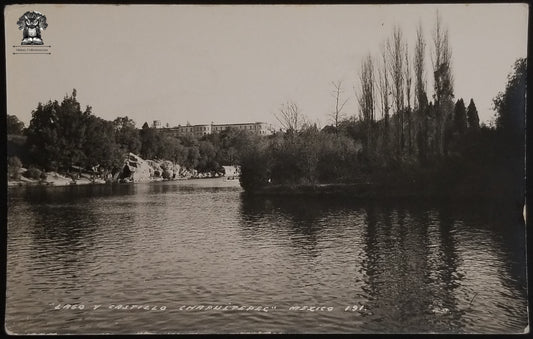 c1940 RPPC Picture Postcard - Chapultepec Castle & Lake Mexico City Imperial Residence