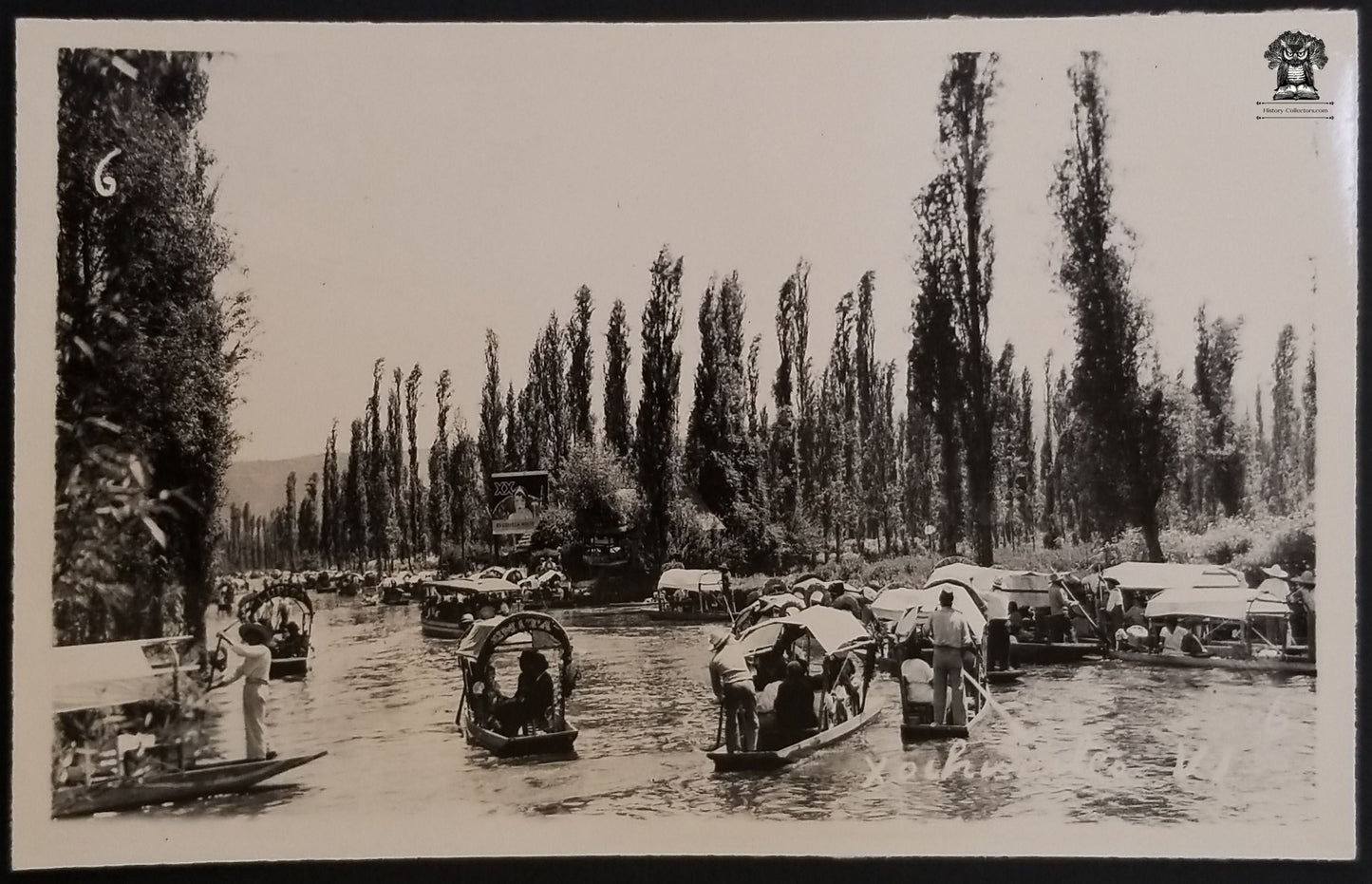 c1939 RPPC Picture Postcard - Xochimilco Mexico City Chinampas Floating Gardens - EKC Stamp Box