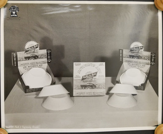 c1940s Reflective Disks Advertising Photograph - Motorist Car Safety Vehicle Breakdown