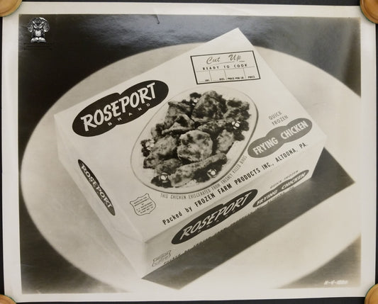 c1940s Roseport Frozen Frying Chicken Advertising Photograph - Frozen Farm Products Inc - Altoona PA