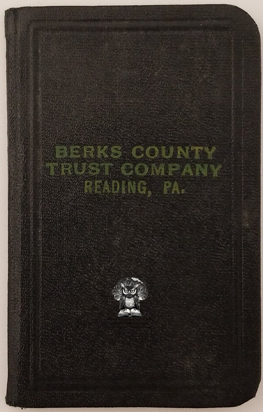 c1947 Savings Book Berks County Trust Company - Reading Pennsylvania