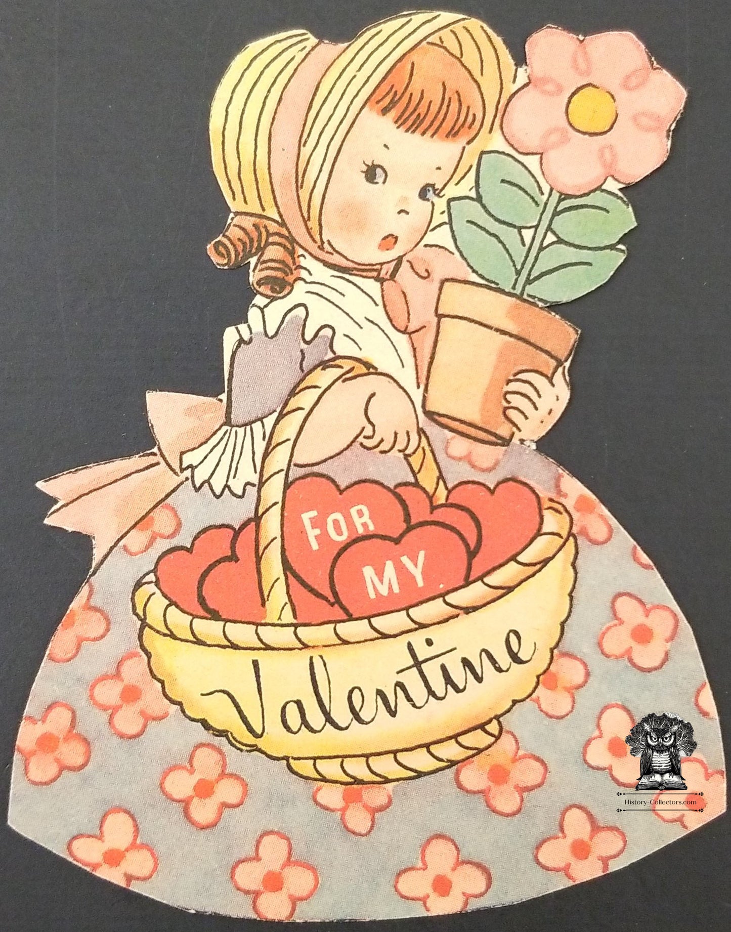 c1949 Children's Exchange Valentine's Day Card - Little Red Riding Hood