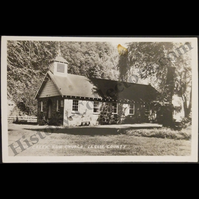 c1950 Jacks Creek Evangelical EUB Church RPPC Real Photo Postcard - Leslie County Kentucky - Kodak Stamp Box - Post WWII Era