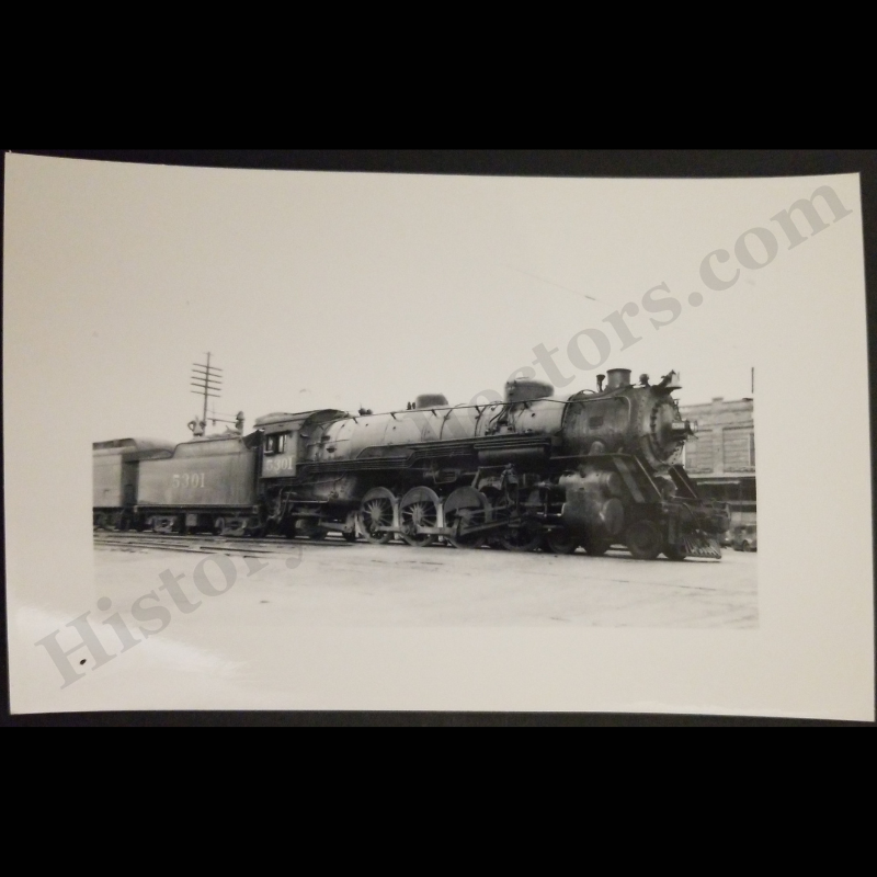 c1945 Missouri Pacific Railroad Steam Engine Locomotive 5301 RPPC Real Photo Postcard - Kodak Stamp Box - Post WWII Era